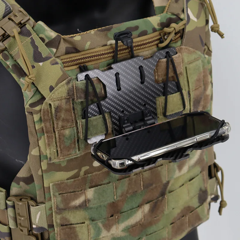 

Тактический жилет, держатель для телефона, универсальный нагрудный держатель для сотового телефона, пластина-переноска, крепление для телефона, размер экрана 4,7–6,7 дюйма