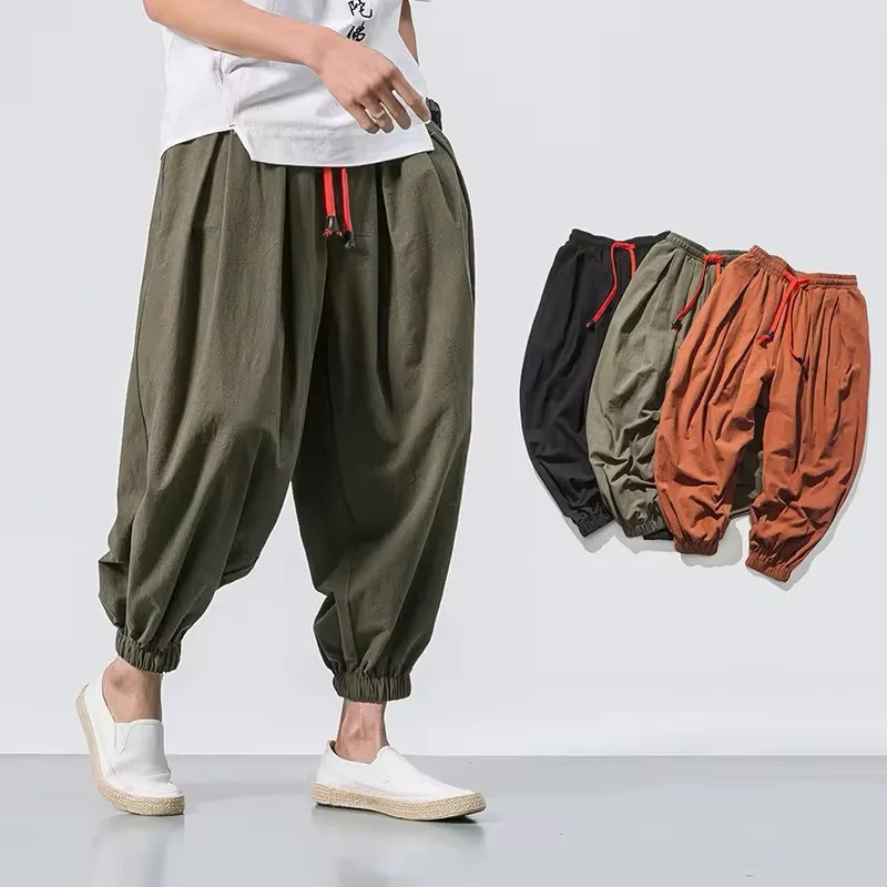 

Pantalons décontractés larges jambes pour hommes pantalons de mode chinoise, tailles référence tableau des tailles