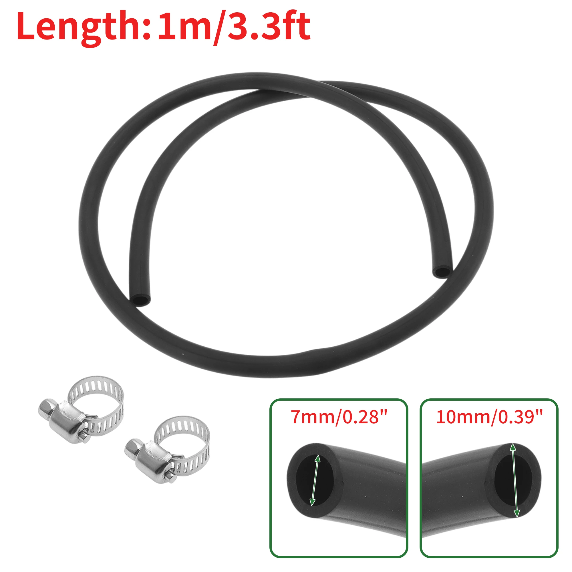 

UXCELL Шланги для смазочного масла 7 мм/0,28 дюйма 10 мм/0,39 дюйма 3,3 фута Шланг для воды Трубка