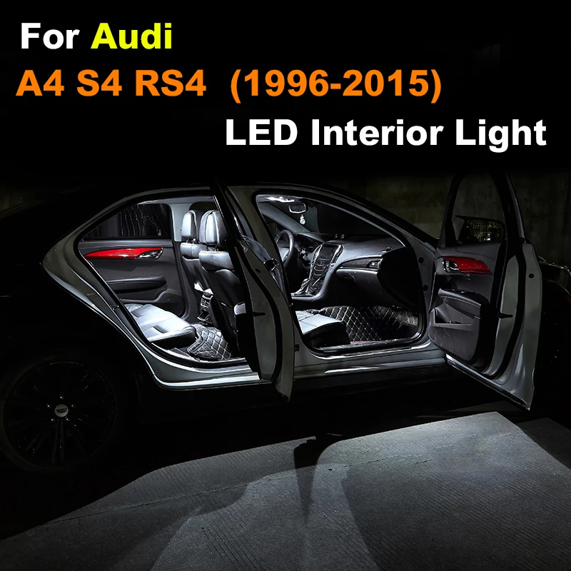 

Canbus LED Door Trunk Lights + Interior Dome Map Reading Bulb Kit For Audi A4 S4 RS4 B5 B6 B7 B8 1996- 2016 Car Lamp Accessories