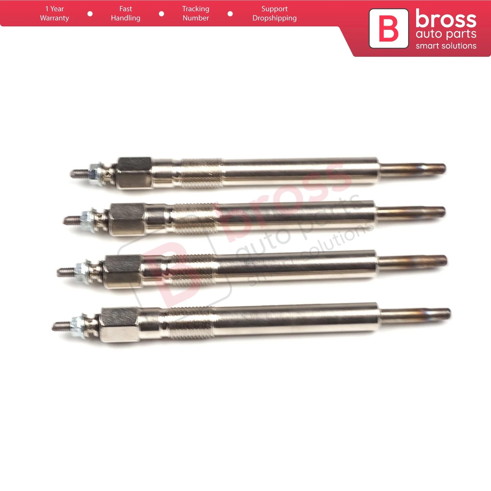 Bross Auto Parts BGP61-1 4 Pcs Heater Glow Plugs GJ24IS, 0100226520 for Isuzu Opel Vauxhall 2.5-2.8 D Ship From Turkey