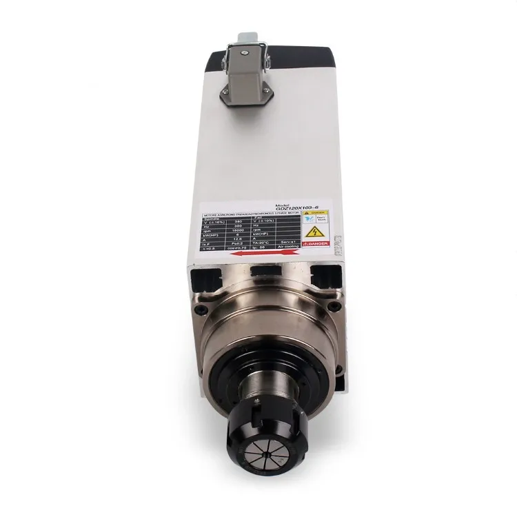 

220V/380V 4.5KW 18000RPM ER32 Square Air Cooling Spindle Motor For Drilling