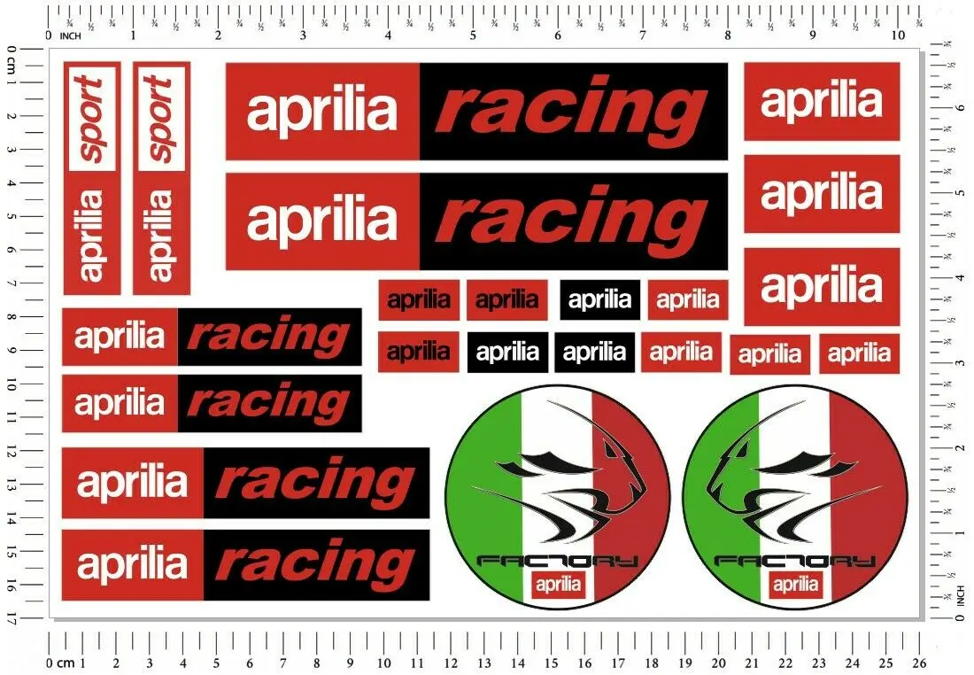 Casting Aprilia Racing-Ensemble d\'autocollants de moto, RSV RSV4 Tuono RS, décalcomanies pour casque de vélo Regional, accessoires de moto