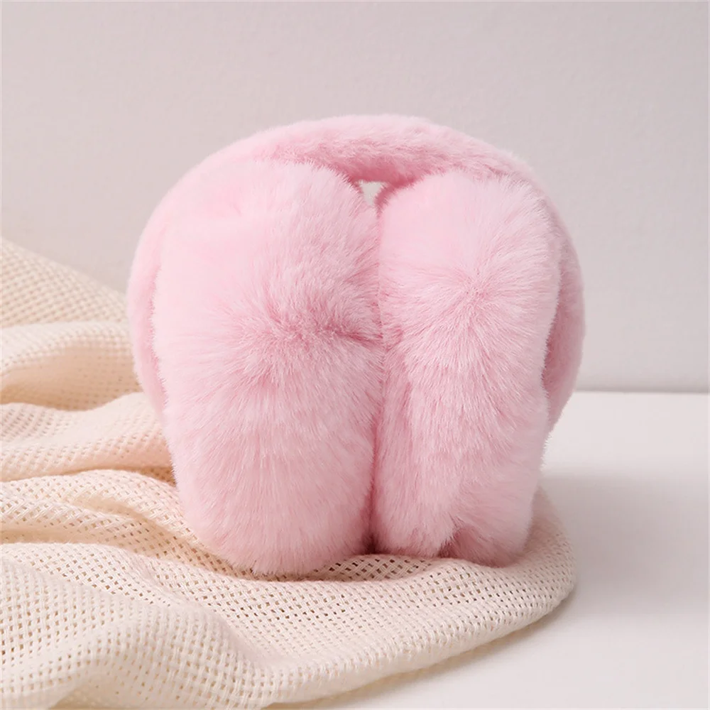 Fashion Plush Ear Muffs Foldable Thicken Wool Ear Cover for Women Men Winter Warm Suede Earflap Outdoor Cold Protection Earmuffs