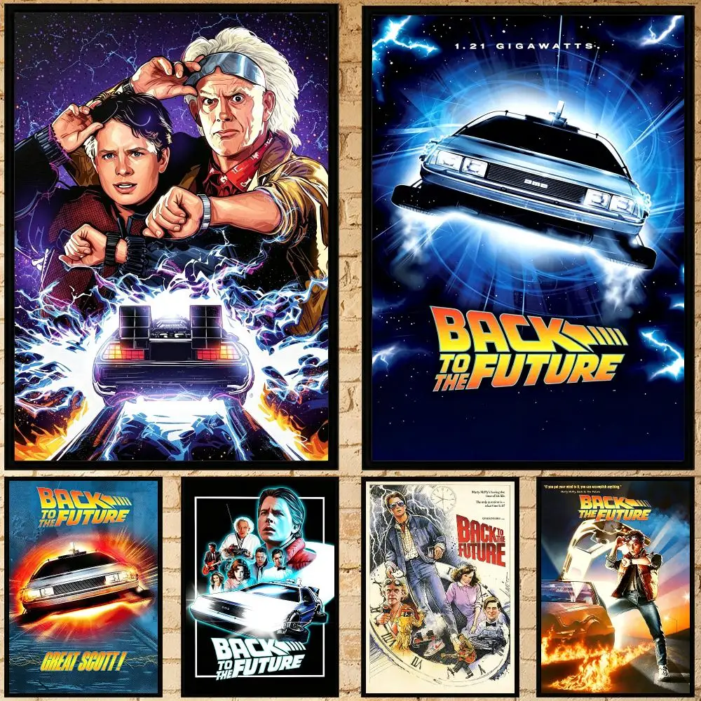 movie Back to the Future Poster Poster HD Waterproof Self-adhesive Art Print Wall Decor for Bedroom Living Room Gift