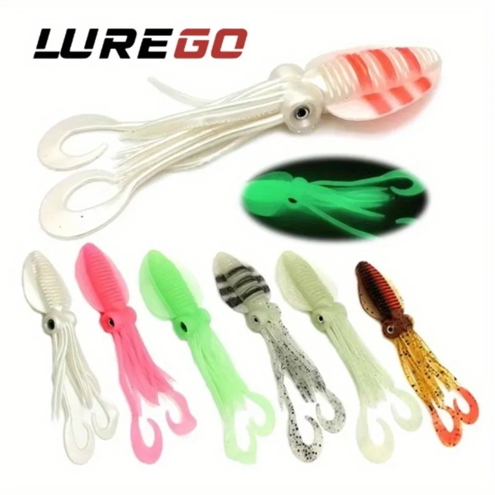 1 Stück Leuchtender Tintenfisch-Köder - 12cm/ 15cm/ 18cm (S/ M/ L) - Fluoreszierender Tiefsee-Angelköder - Weitwurf-Oktopus-Jig