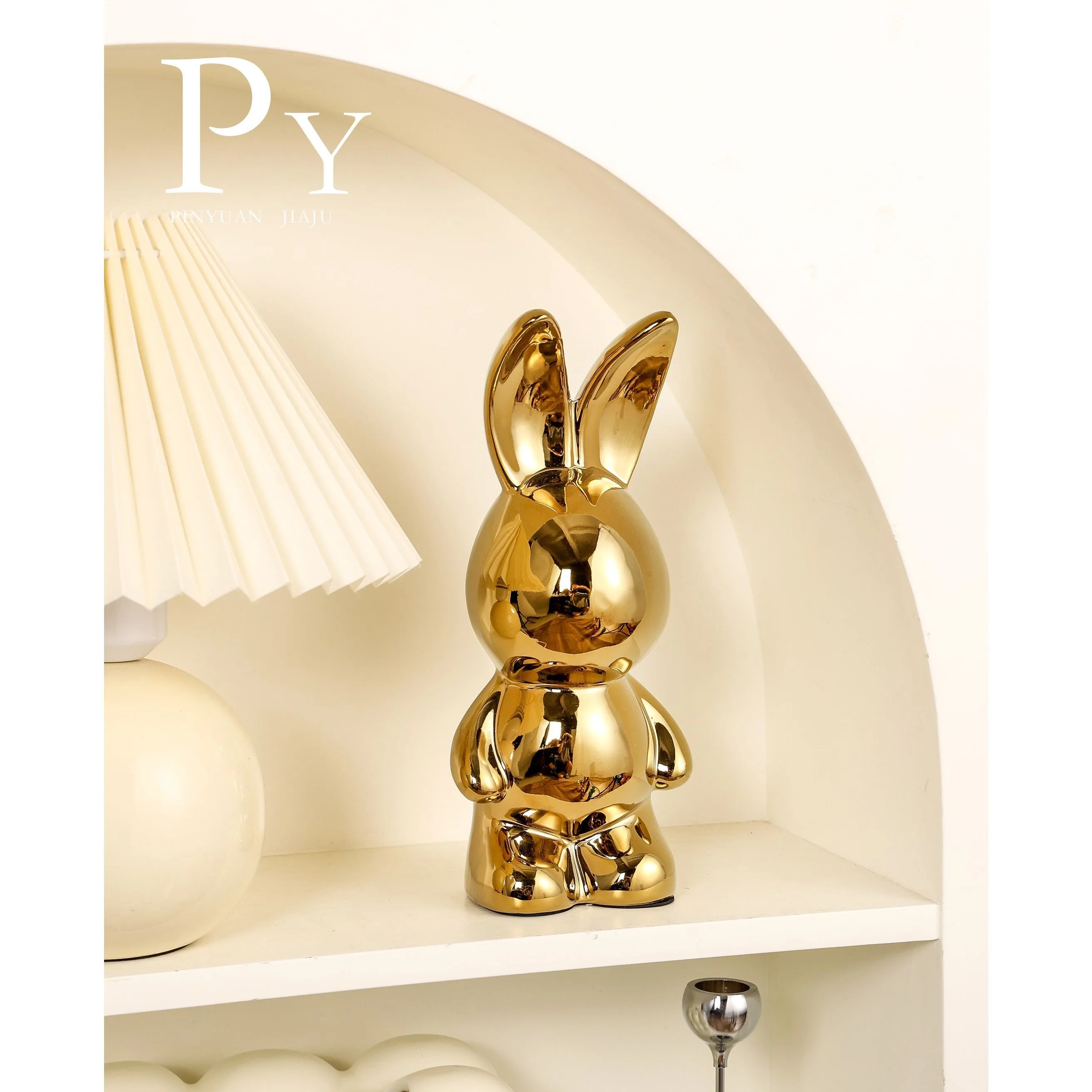 Ins Nordic Fashion Colorful Rabbits Tray Figurines Luxury Home for Living Room Bedroom Decor Ornament Animal Statues