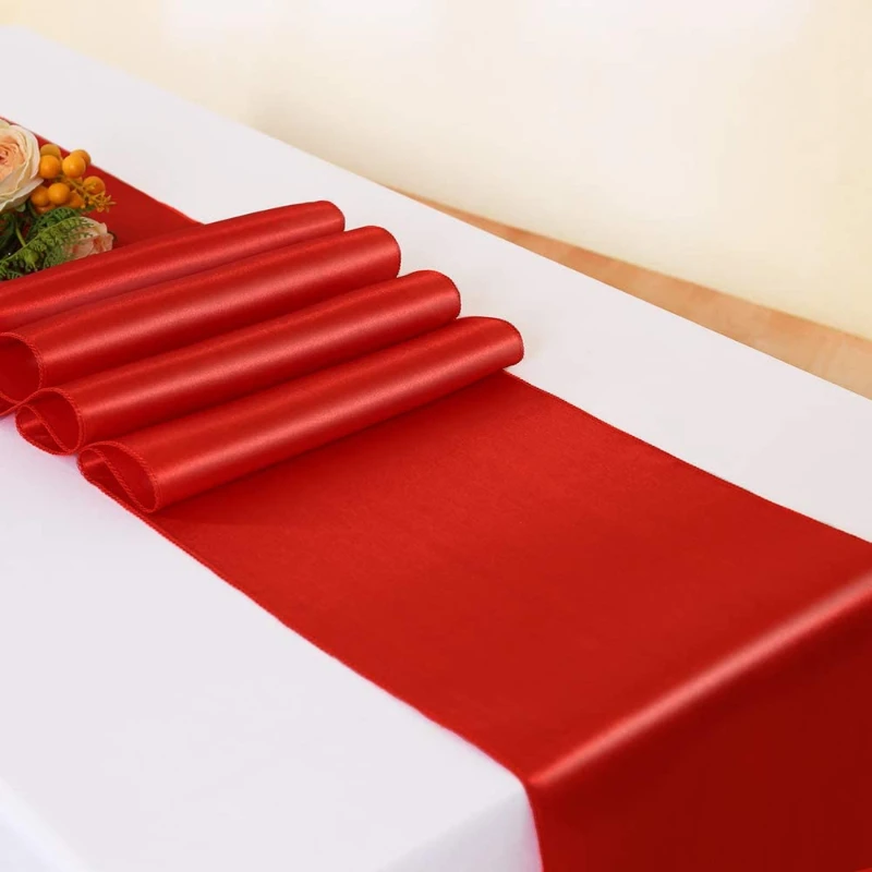 Satin Table Runner For Wedding Party Event Banquet Table Runner Luxury Dinner Tablecloth Home Wedding Table Decoration