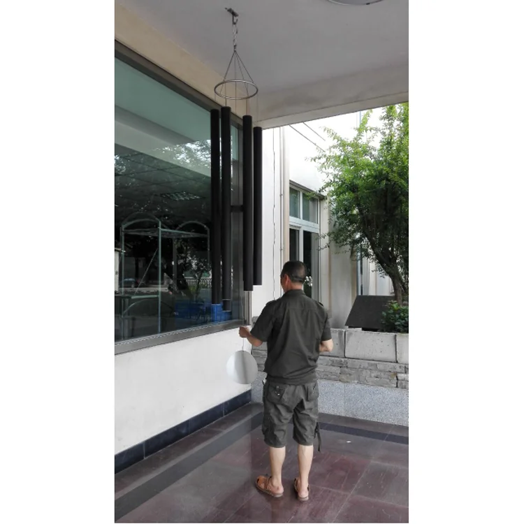 88IN 6 Tubes Largest Wind Chime Supplier Wenestern Wind Chime Black Color Aluminum High Quality Outdoor Decor Popular Bells Ho