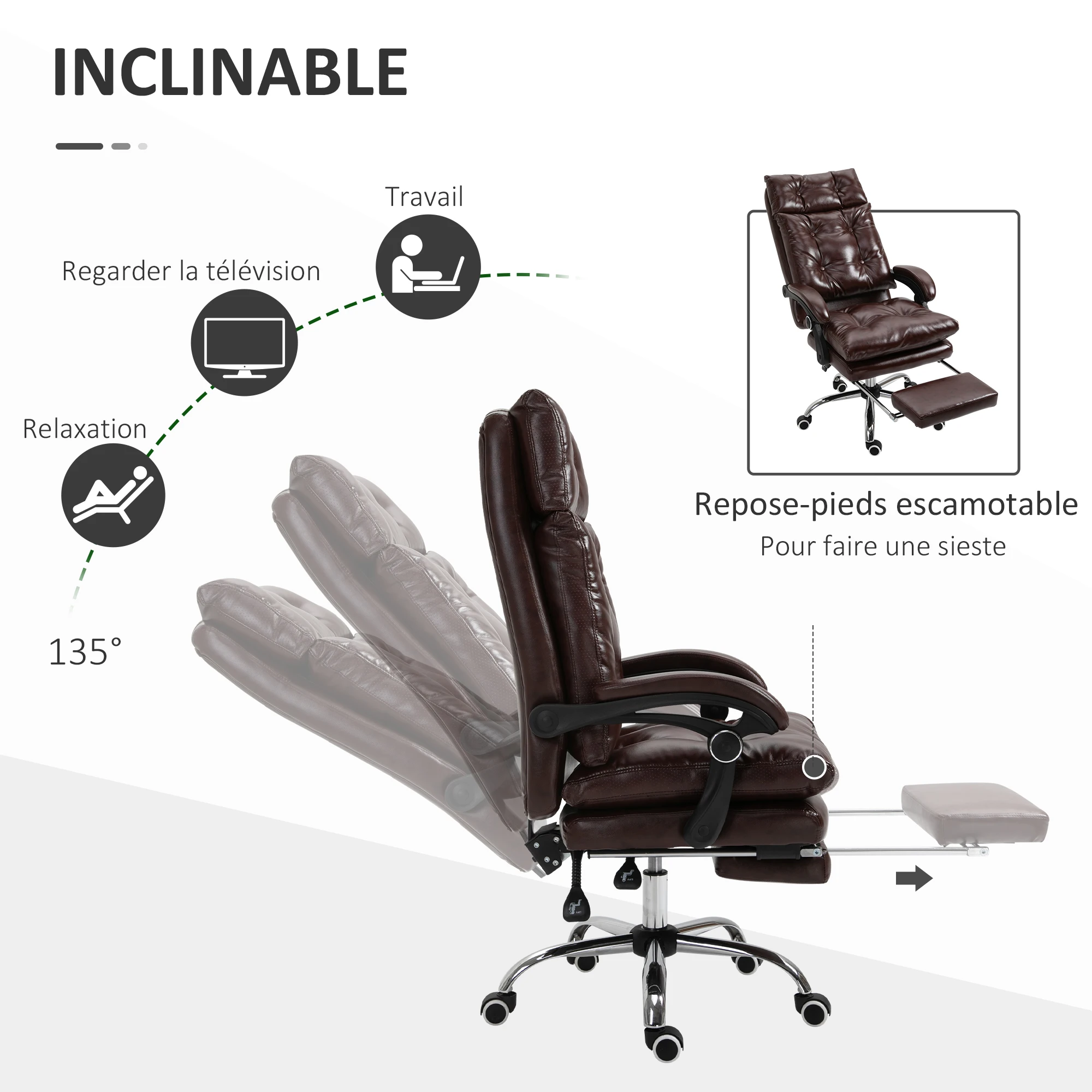 Fauteuil de bureau Vinsetto 20 - Office Furniture Factory avis et prix