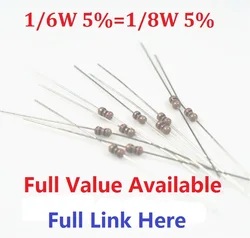 Free Shipping 1000pcs/lot 1/6W 1/8W Carbon Film Resistor 0R--1M +-5% 10K Ohm 10K 4.7k 2.2K 1K 100K 470K 100R 360R 680R 910R