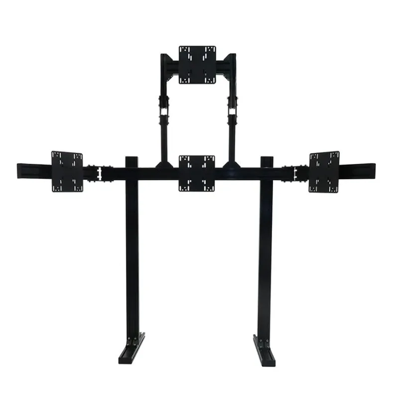 Profil Aluminium DIY Kustom Empat Layar Multi TV Mounting Hanger Bracket Quad Monitor Stand untuk Sim Rig Racing Cockpit Simulator