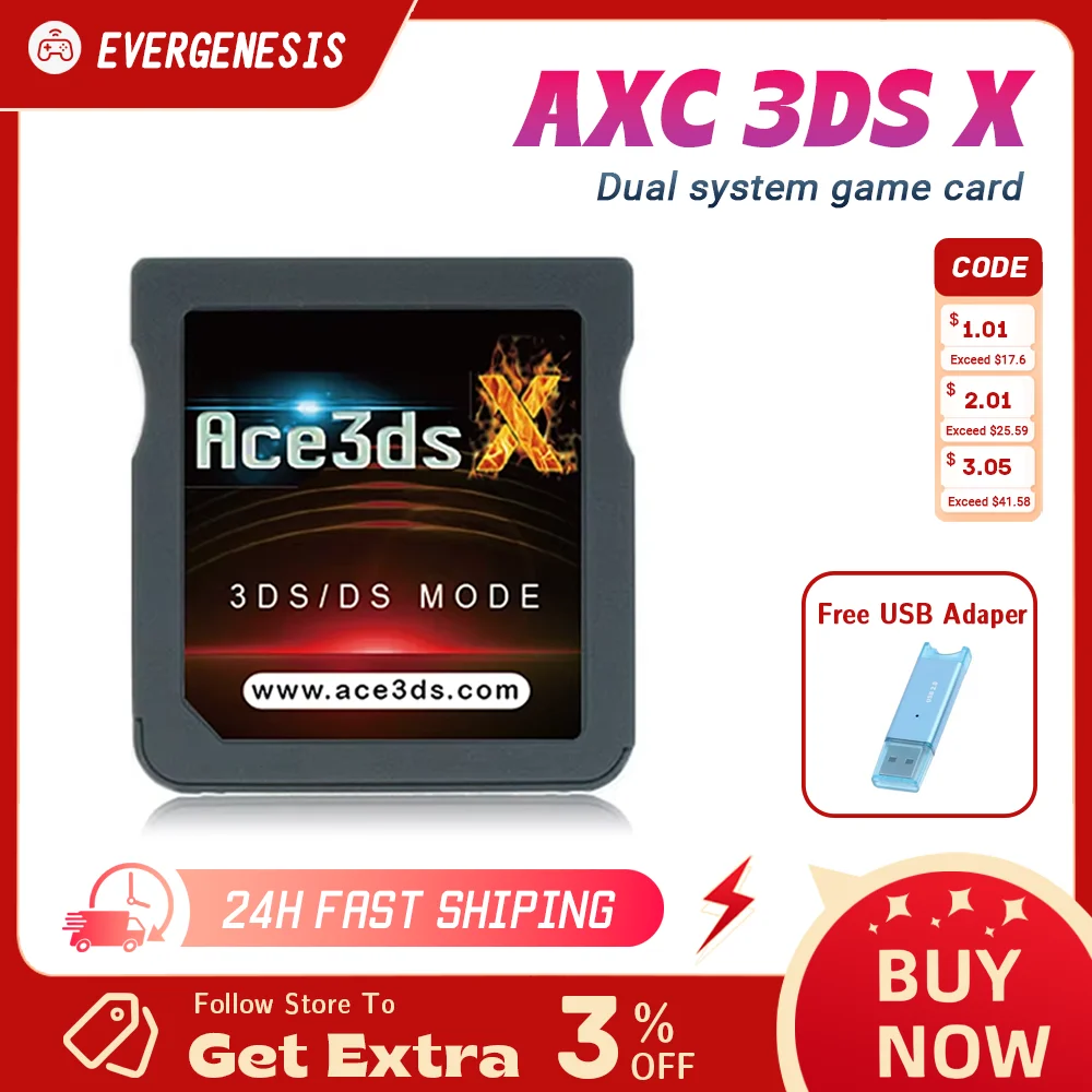 For 3DS NDS Games And Ntrboot On 3DS v11.17  Versio Dual Mode Ace 3DS X