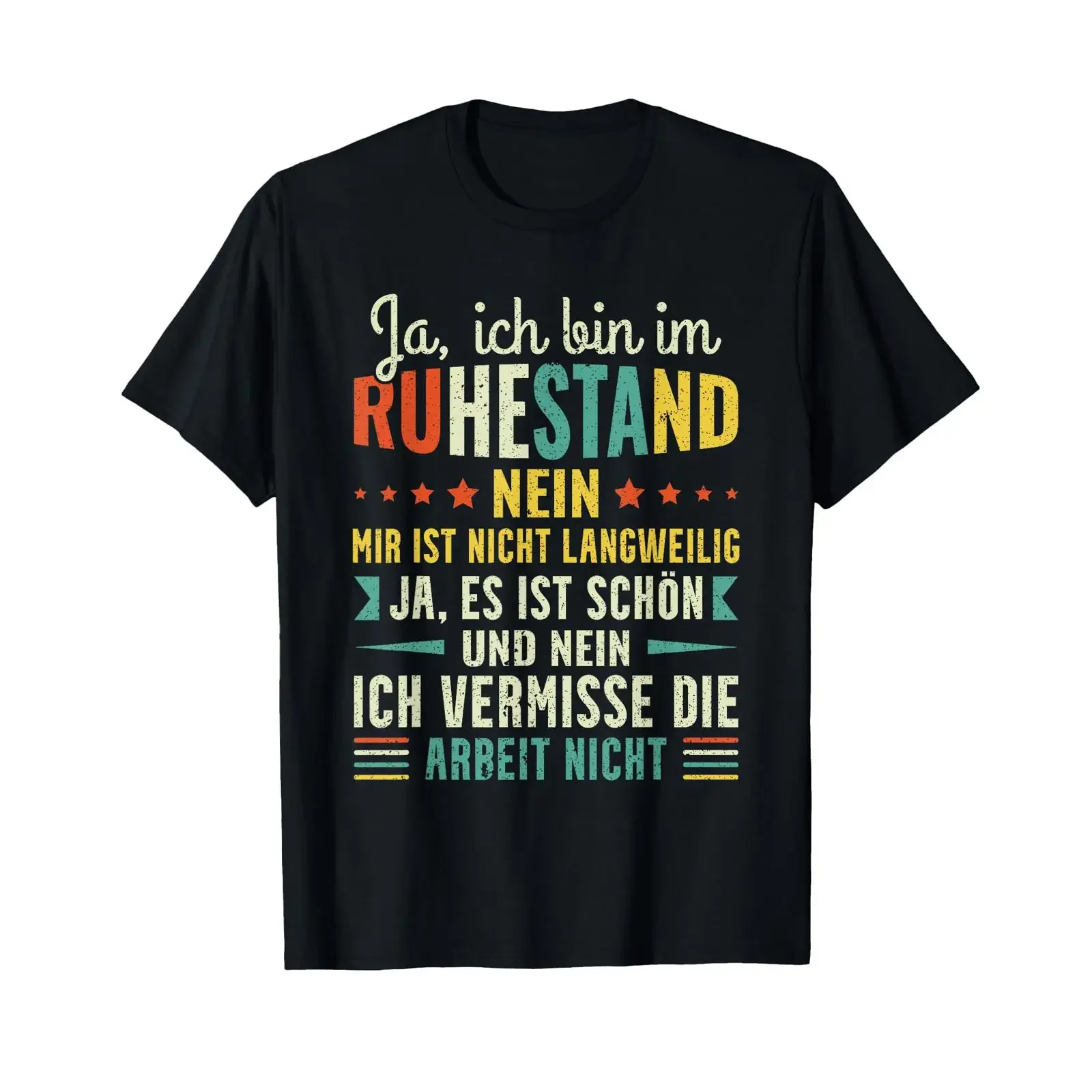 Футболка с немецким текстом «Ja ich Bin im Ruhestand» в винтажном стиле, унисекс, уличная одежда, слегка эластичная, модная.