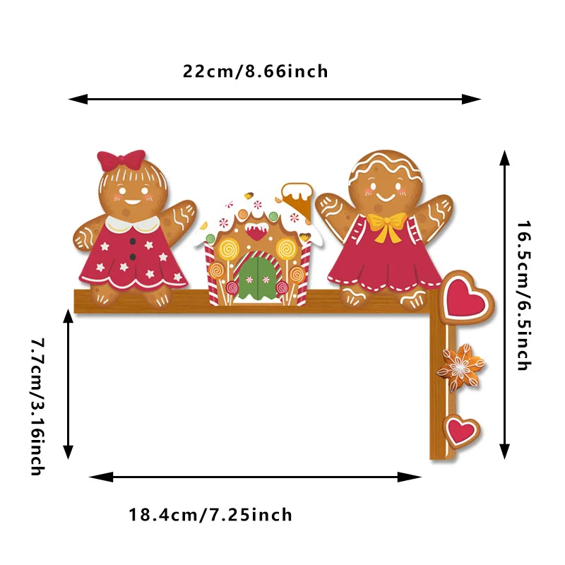 لافتة زاوية للباب المزخرف لعيد الميلاد - ديكور زخرفة خشبية للعطلات الداخلية، ديكور إطار باب الزاوية #5