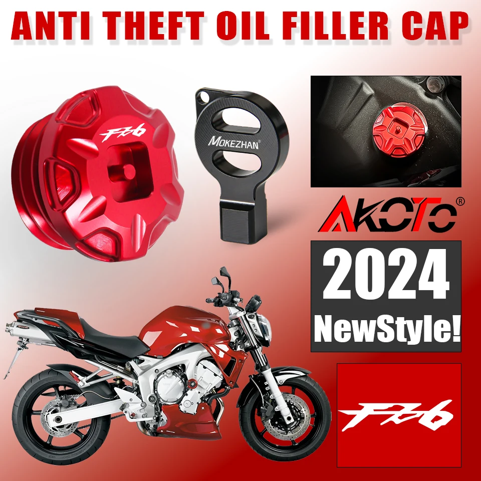 NEW Motorcycles Anti theft Oil Filler Cap Engine Oil Plug Cover For YAMAHA FZ6R FZ6 FZS600 FZ 600 FAZER 6R 2004-2015 2009