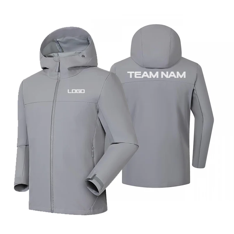 Men's Autumn Winter SoftShell Fleece Waterproof Jackets Male Hood Coats Fishing Hiking Camping Climbing Skiing Free Custom LOGO