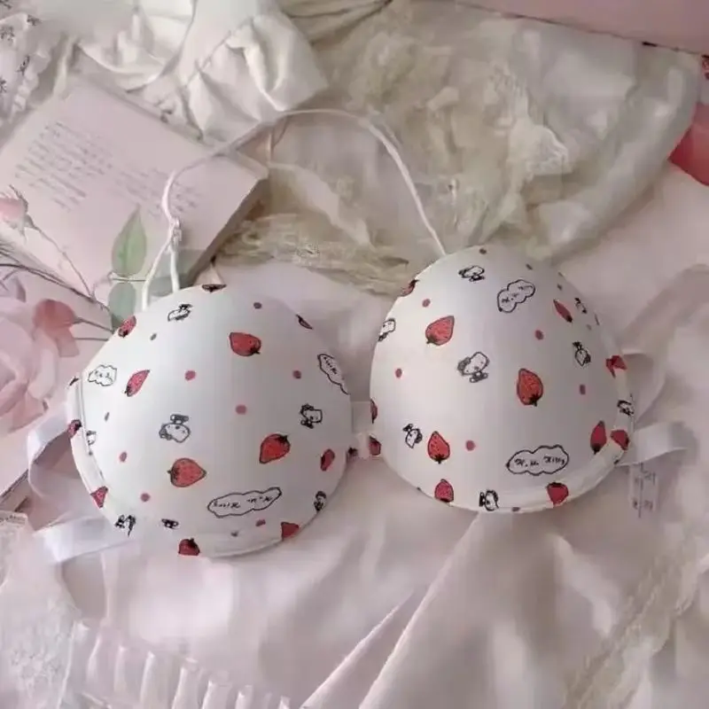 Hot Cute Sanrio Bra Set Hello Kitty Sweet Underwear Panties And Bra Set Push-Up Bra Comic Underwear Sexy Pure Desire Girl Gift