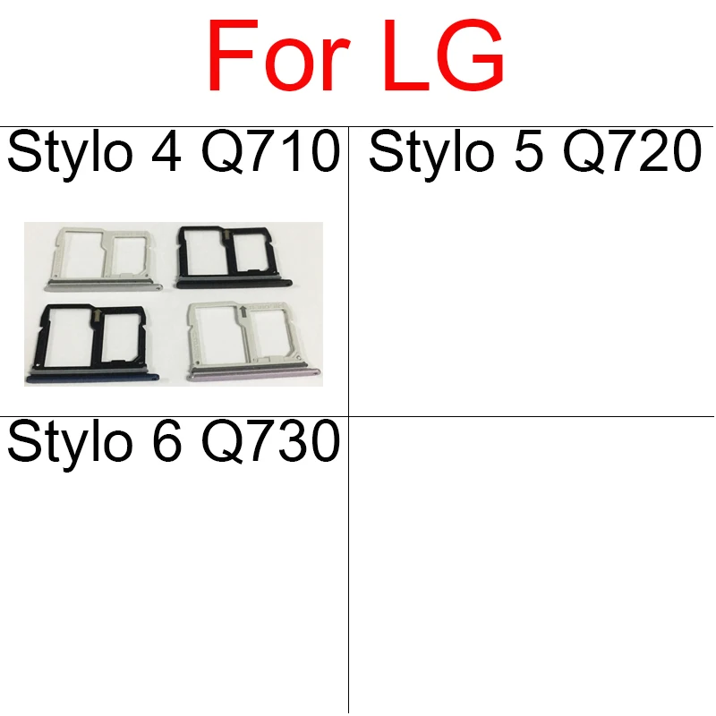 Sim Card Tray Holder For LG Stylo 4 Q710 Stylo 5 Q720 Stylo 6 Q730   Reader Sim Card Slot Repair Flex Cable Parts