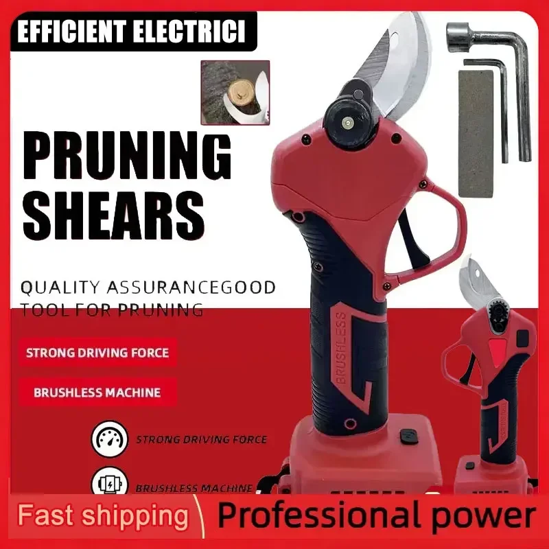 Cordless Brushless Electric Pruning Shears Garden with LED Screen Display For Milwaukee 18V Battery Compatible Fruit Tree Pruner