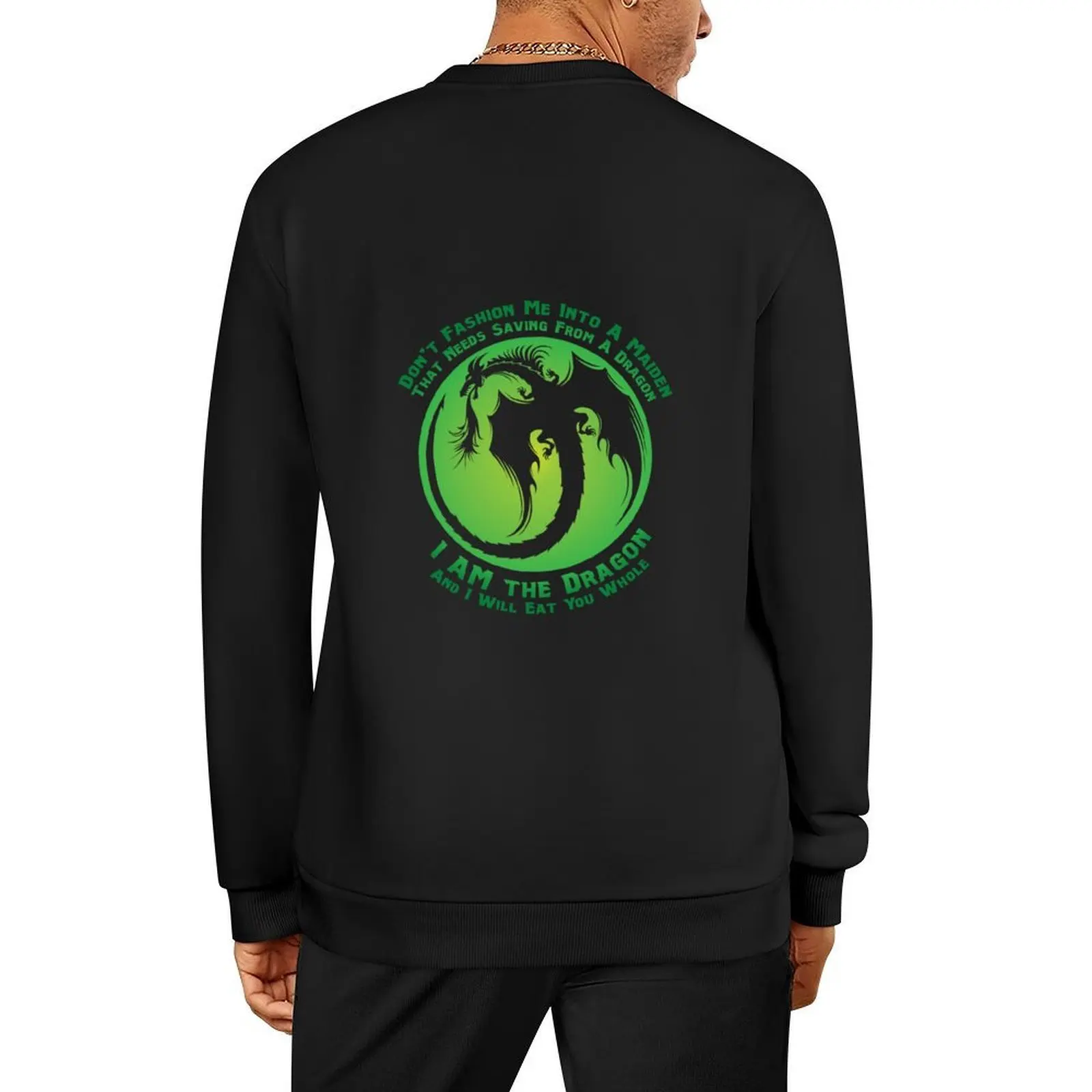 

I AM the Dragon (Fade Green) Pullover men's clothes tracksuit autumn new products graphic t shirts men new sweatshirt