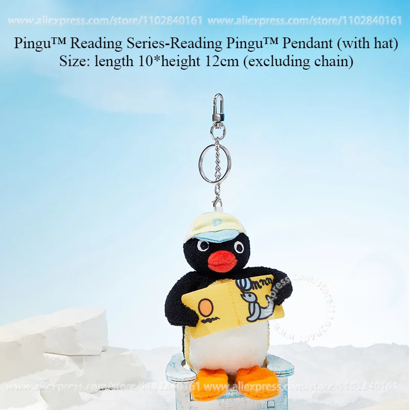 MINISO Pingu Penguin czytanie + bicie serca seria pluszowy wisiorek dekoracja torby brelok lalka zabawka prezent urodzinowy dla dziewczyny