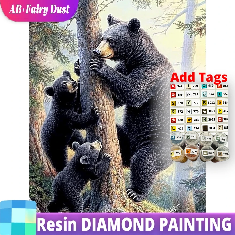 

Resin Fairy Dust AB DIY Diamond Painting Bear Landscape Full Square Round Mosaic Acrylic Craft Supplies Embroidery Handmade Gift