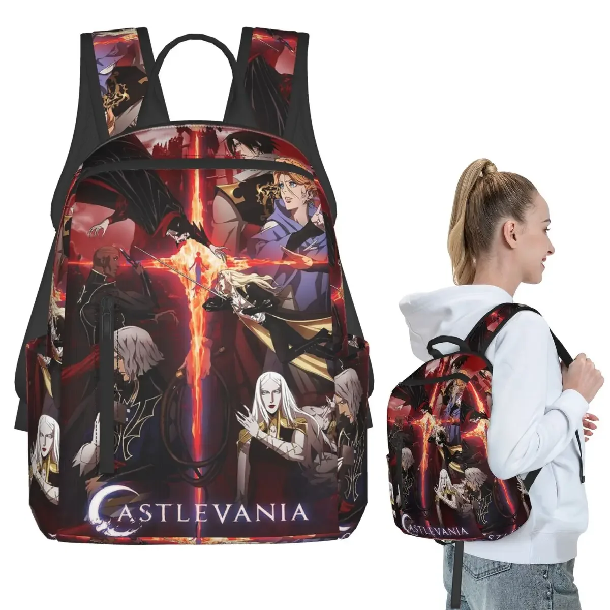 

Castlevania (Saison 2) - 2018 De Warren Ellis Backpack Student Boys Girls BookBag Kids School Bag Laptop Shoulder Bags