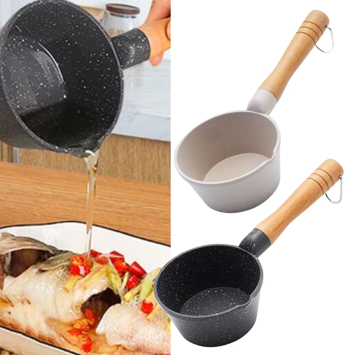 

25cm Splash Oil Small Pot Simple Household Medical Color Non-stick Pan Kitchen Drizzled Pan Special Mini Fried Egg Artifact