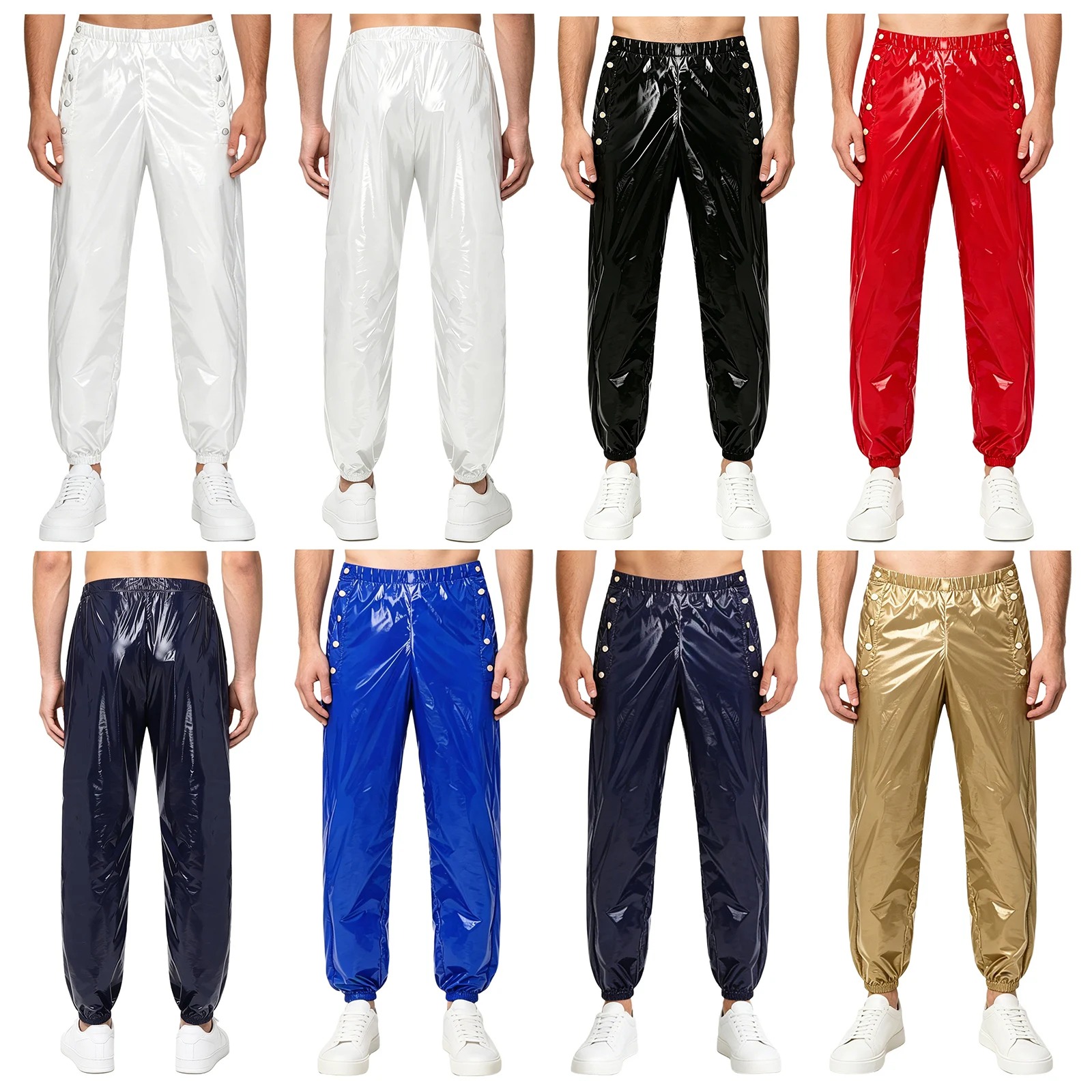 Men Women Glossy Waterproof Swim Trousers Swimwear Leak-proof Diaper Cover Beach Pool Workout Cycling Running Jogging Pants
