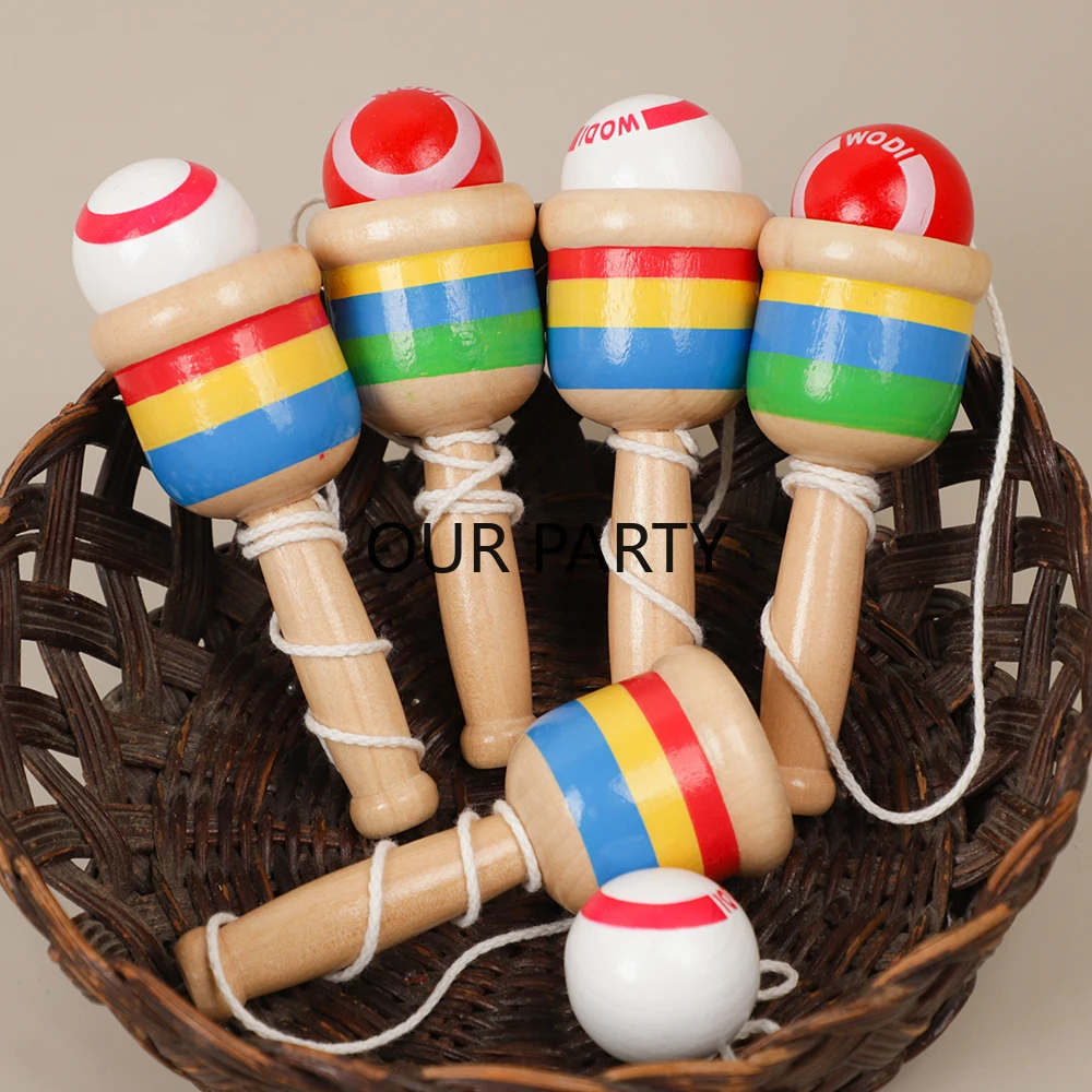 2Pcs Montessori Wooden Skill Sword Cup Ball Games Educational Toys for Kids Birthday Party Favors Pinata Fillers School Prizes