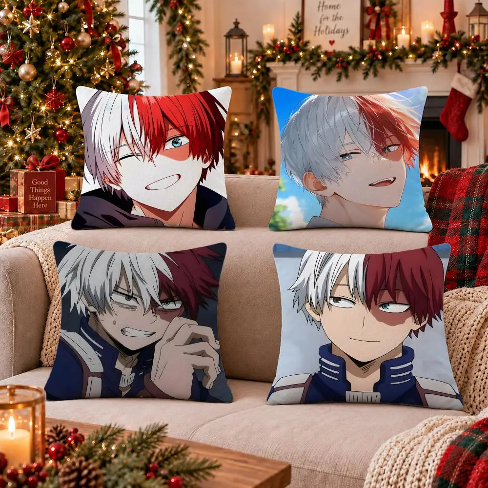 Anime Shoto Todoroki Cushion Cover Cushion Cover Soft Plush Cushion Covers Fluffy Throw Pillow Cases for Sofa Bedroom