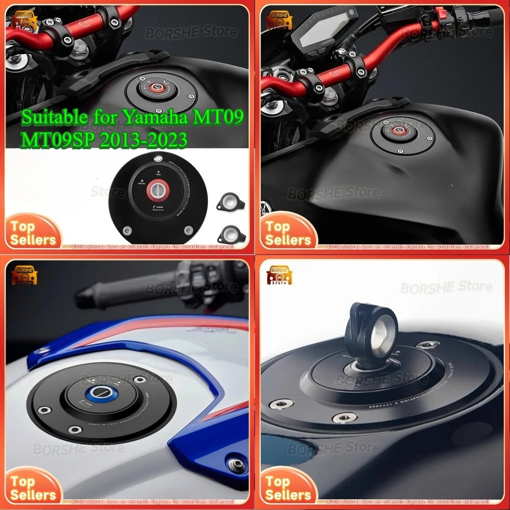2026 مناسبة لياماها MT09 MT09SP 2013-2023 التصنيع باستخدام الحاسب الآلي الإفراج السريع غطاء خزان الوقود مكافحة سرقة غطاء R