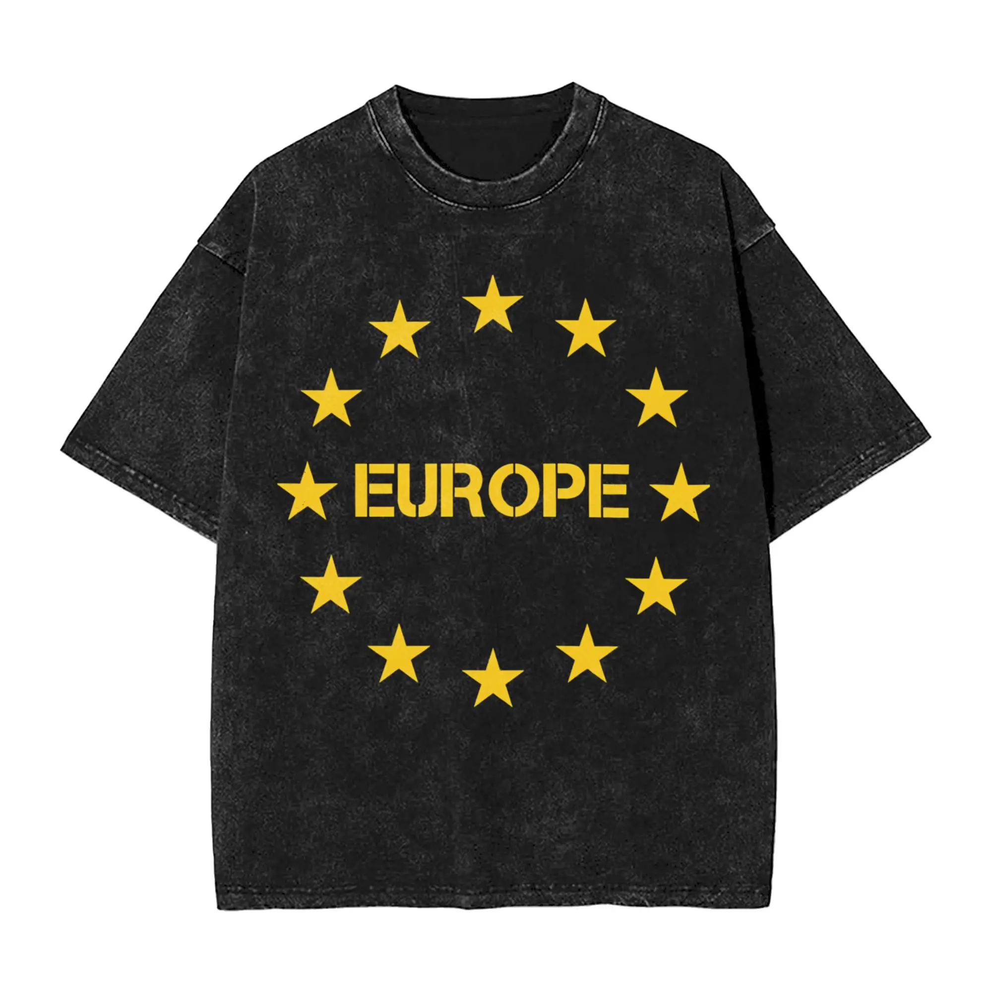 Make Europe Great Again mega Washed T Shirts Streetwear Hip Hop Fashion T-Shirt  Tees Tops for Men Women Short Sleeve Streetwear