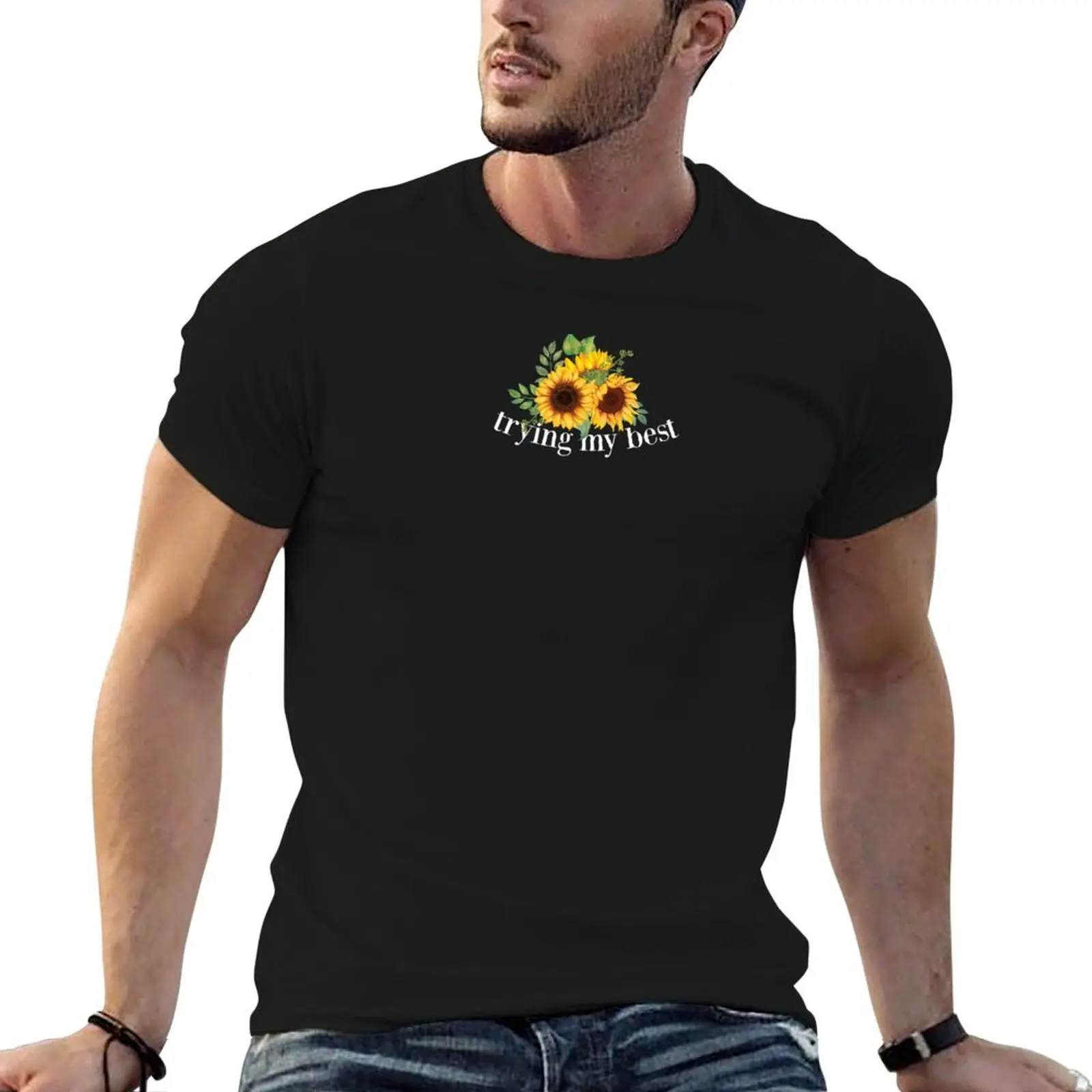 

trying my best T-Shirt custom t shirt custom shirt cotton graphic tees t shirt for men