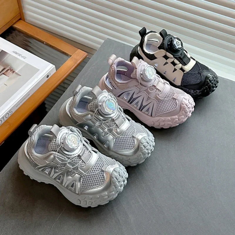 New Children's Sandals for School Sports Summer Kids Shoes for Boy Fashion Mesh Cut-outs Girls Causal Running Sandals Versatile