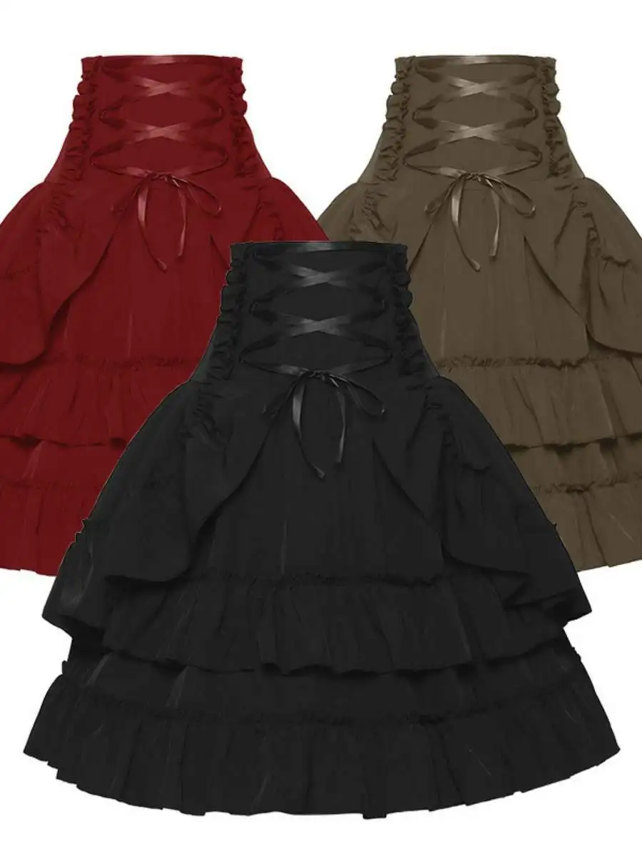 

Wi New Victoria Era женская юбка Ренессанс многослойная юбка в стиле ретро с высокой талией модная винтажная этническая одежда