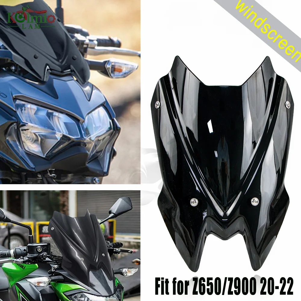 Fit For 2020 2021 2022 Black Motorcycle Windshield Kawasaki Z900 Z650 Z 900 Z 650 Motorcycle Accessories Windscreen