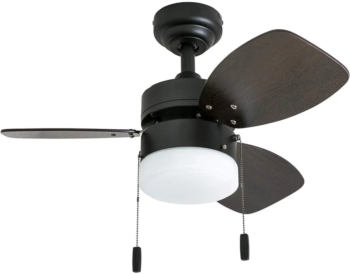 

Ocean Breeze, 30 Inch Modern Indoor LED Ceiling Fan with Light, Pull Chain, Dual Mounting Options, Dual Finish Blades,