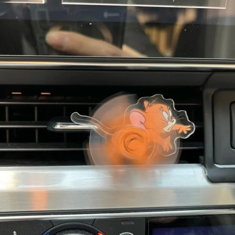 Cartoon New Rotating Cat And Mouse Car Air Conditioner Air Outlet Interior Decoration Accessories Ornaments Toys for Kids