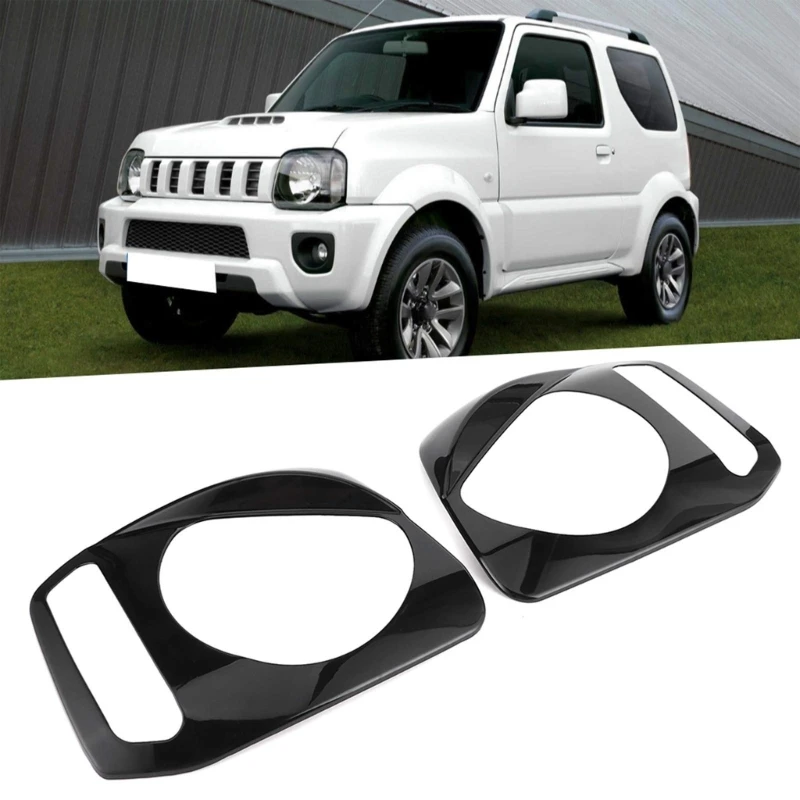 G99F 2 Pack Front Headlight Bezels Trim Cover Guard Headlamp Trim Decoration Compatible for Jimny 2007-2017 Compact-size