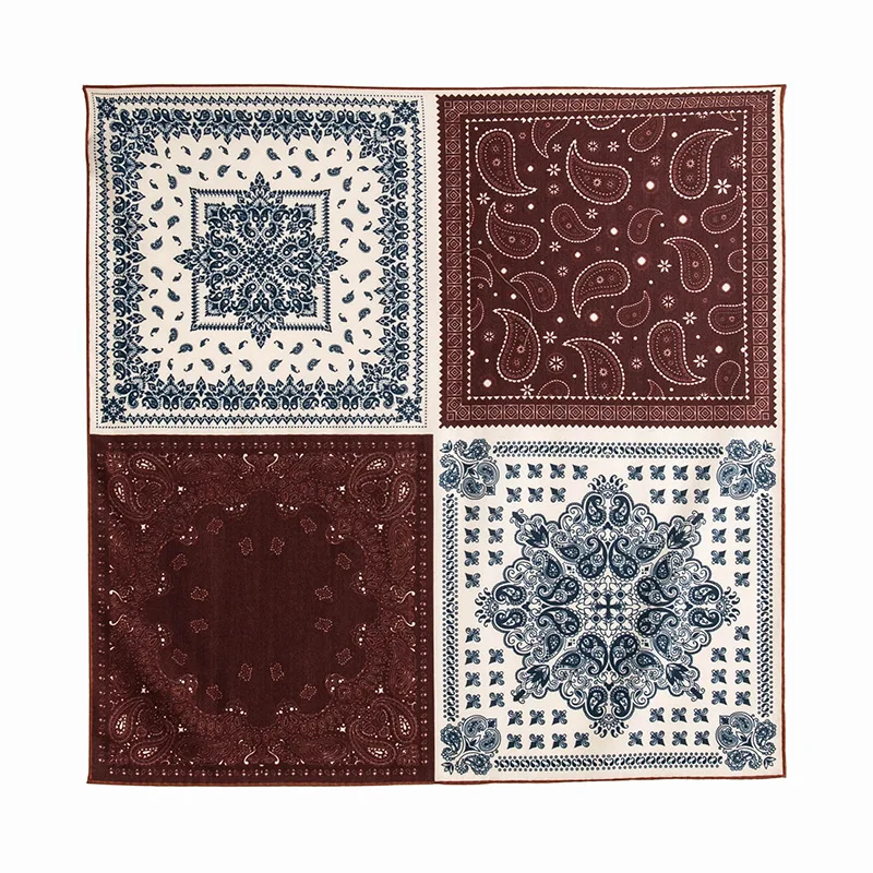 2025 Spring/Summer Retro Paisley Pattern Reversible Silk Wool Temperament Scarf Silk Wool Shawl Square