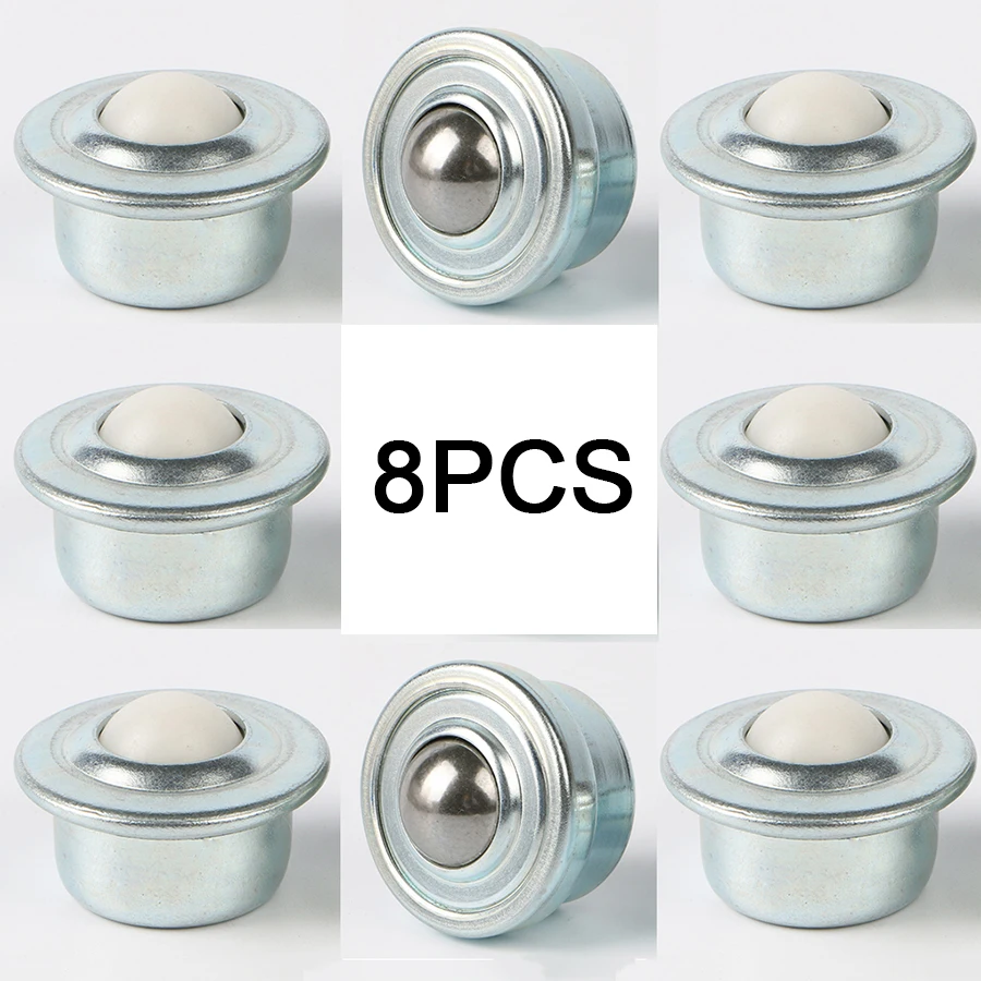 

8PCS Precision Conveying Universal Ball Transfer Unit Ball Bearing Bull Eye Wheels Transfer Omni Wheel Conveyor Rollers Sliders