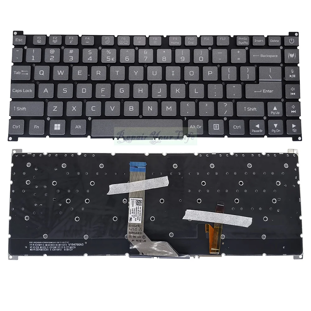 

US RGB Backlit Keyboard for Acer PT516-52s-99EL -73YD 73DC PREDATOR TRITON 500 SE Gaming Laptop Keyboard English SG04P_P12E3L