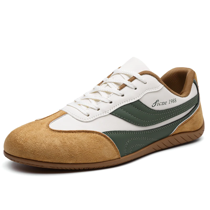 

Винтажные кроссовки унисекс в стиле пэчворк, осенние дышащие немецкие кеды на тонкой подошве, повседневные спортивные туфли на шнуровке