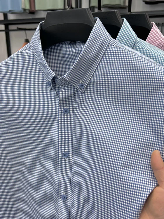 

Легкая повседневная рубашка из чистого хлопка с коротким рукавом, удобная, с ярким узором, модная мужская летняя новинка