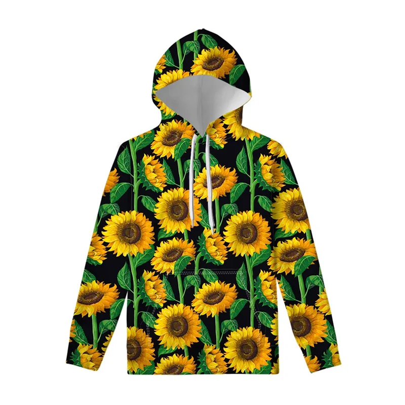 Autumn Sunflower Floral 3D Print Hoodies Men Women Casual Fashion Sweatshirts Oversized Hoodie Pullovers Tracksuit Clothing