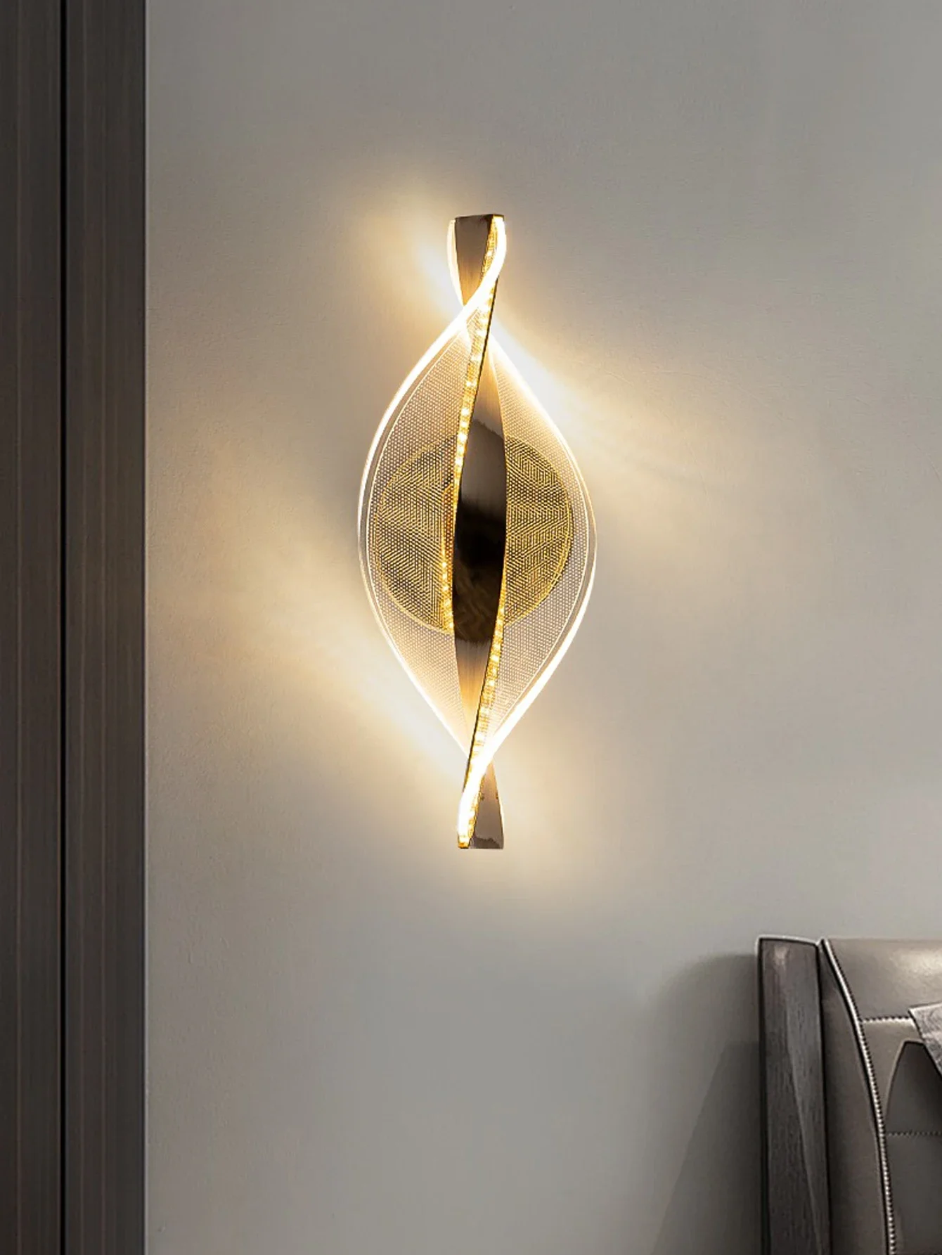 

LED Modern 1PC Gold/Black Acrylic wall lamp,Lustre Hallway, Bedroom,Living room,Bedside lamps room decor,Wall decoration items