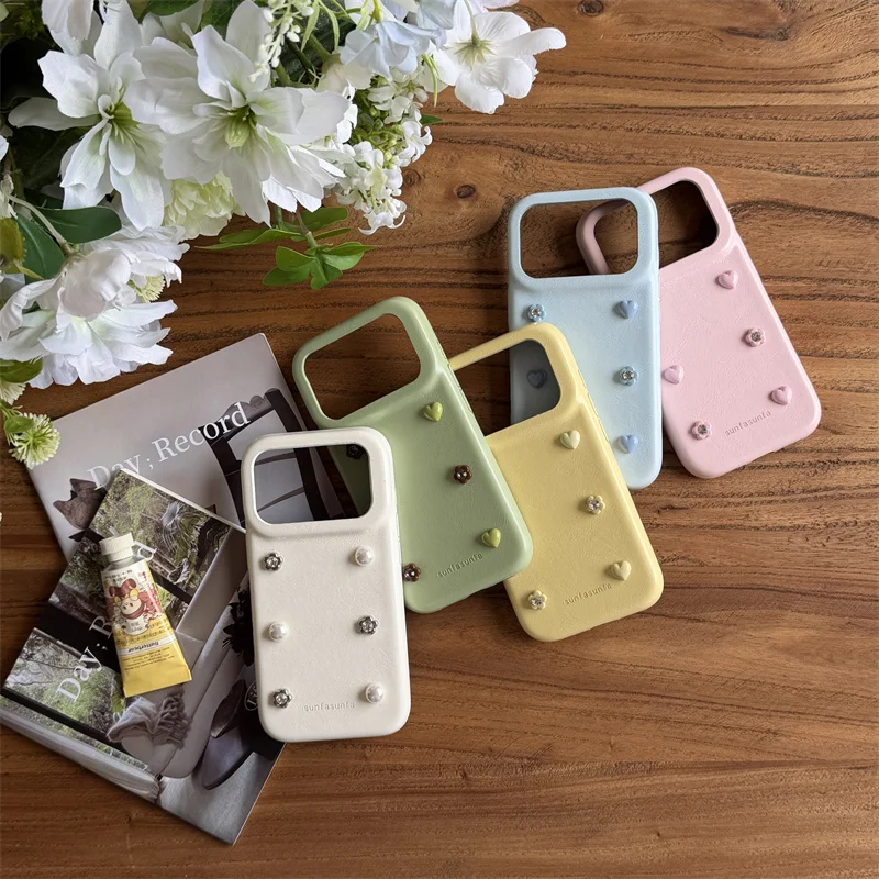 

Pearlescent Leather Bow Phone Case For iPhone 17 Pro Max 16 15 14 Pro Max Cute Ballet Style Shockproof Protective Cover