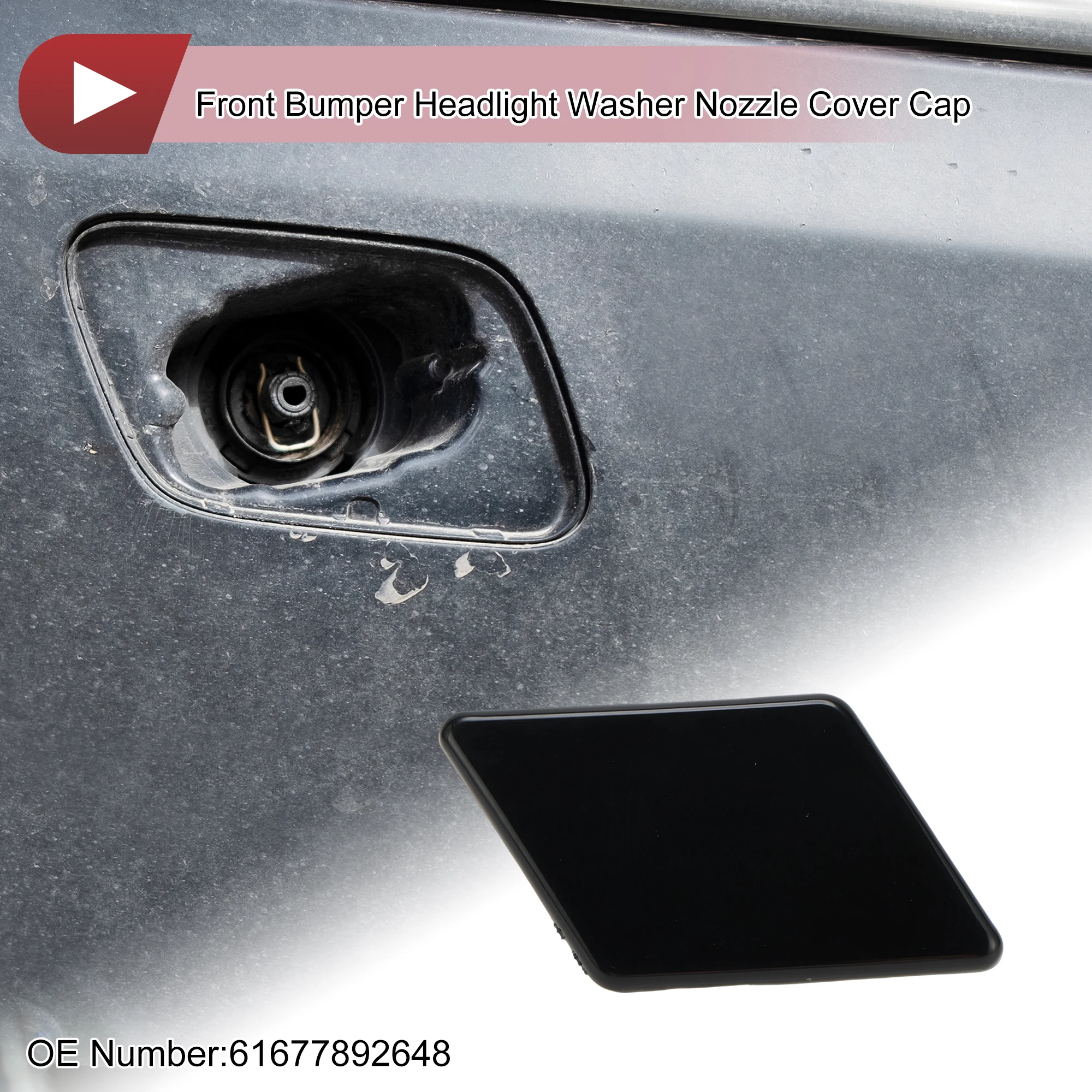 

UXCELL Крышка сопла омывателя фар бампера No 61677892648 для BMW 328i Черный